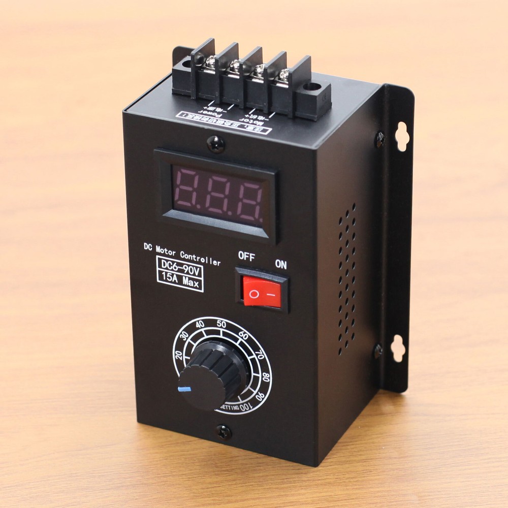PWM DC Motor Speed Controller, High Precision DC 6-90V 15A DC Motor Controller