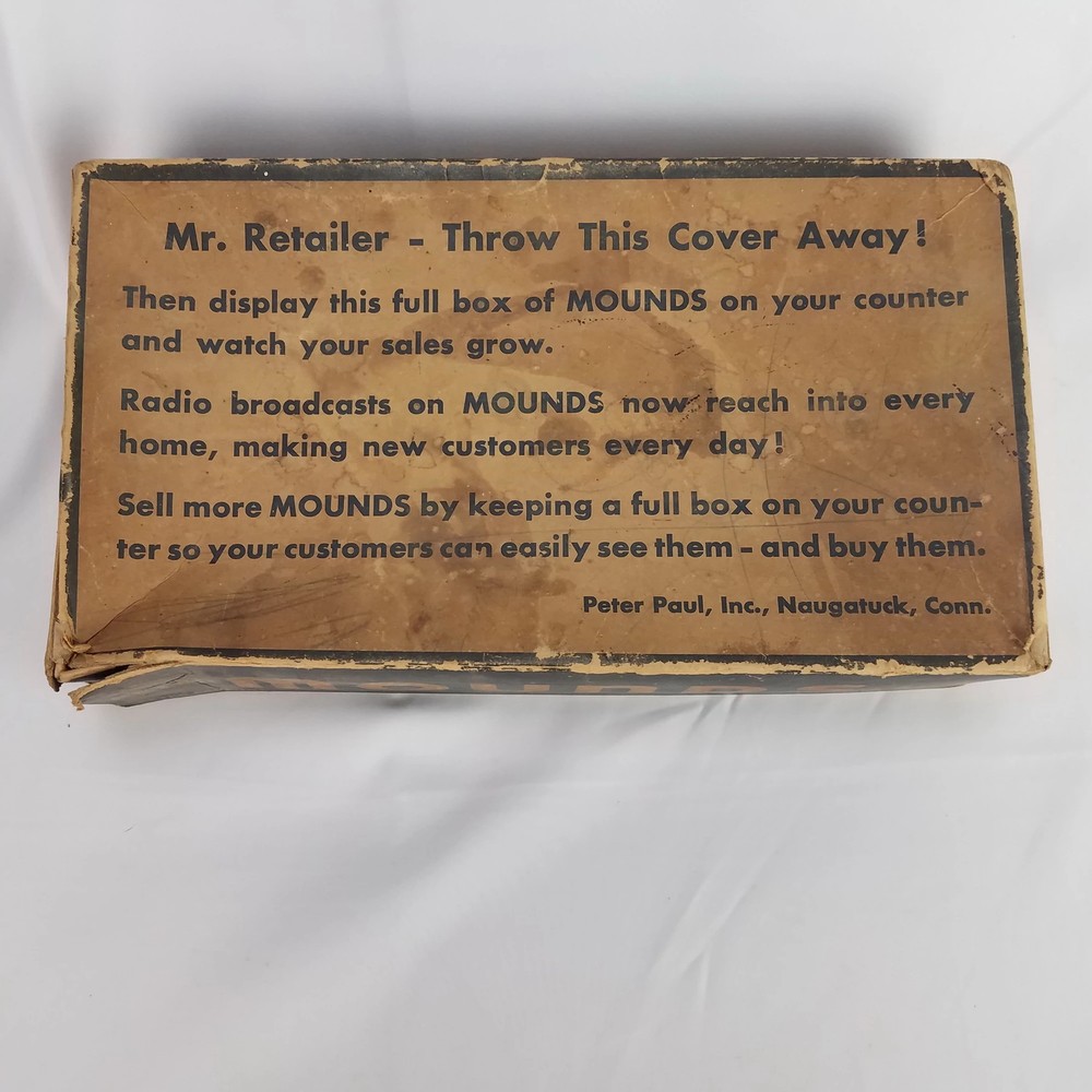Vintage Peter Paul Mounds Candy Display Box