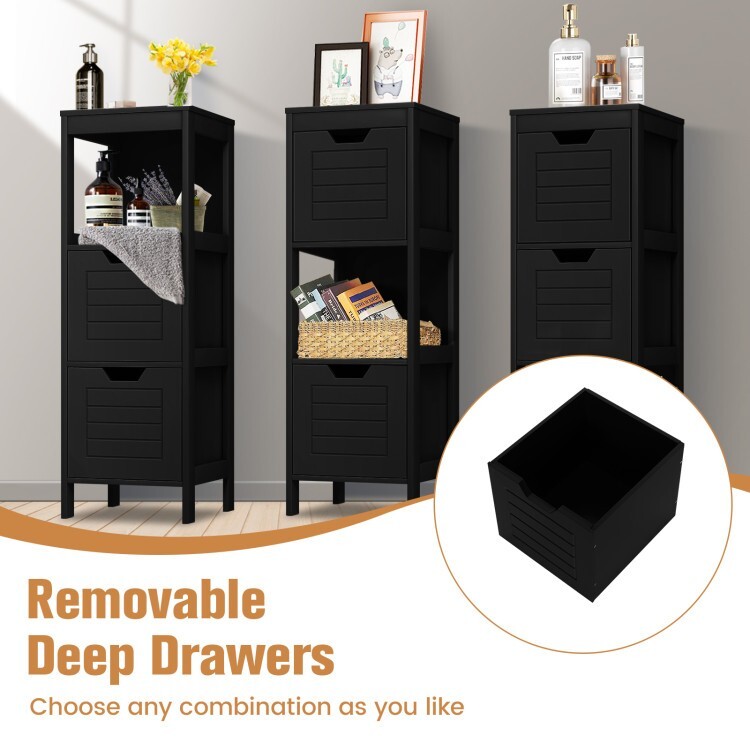 Multifunction Bathroom Floor Adjustable Storage Organizer Cabinet Freestanding