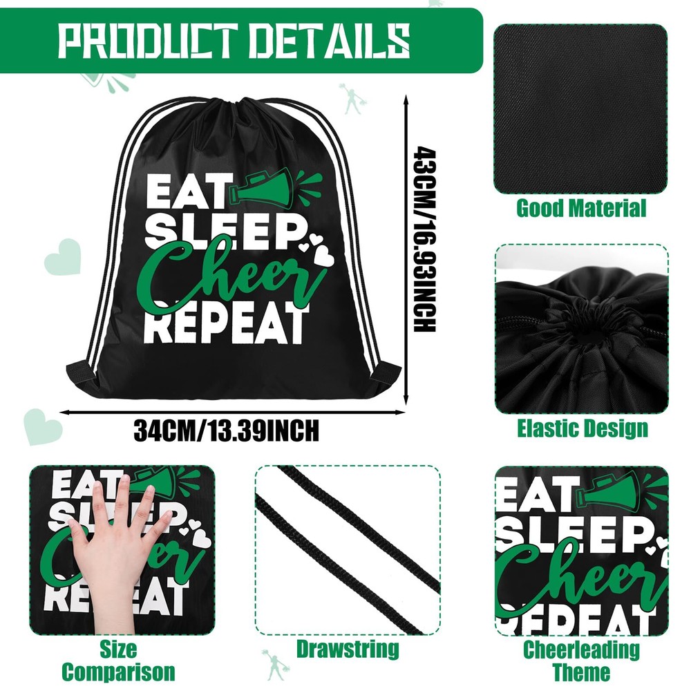 20 Pcs Cheer Drawstring Backpack Cheerleading Drawstring Gym Bag Cheerleader ...