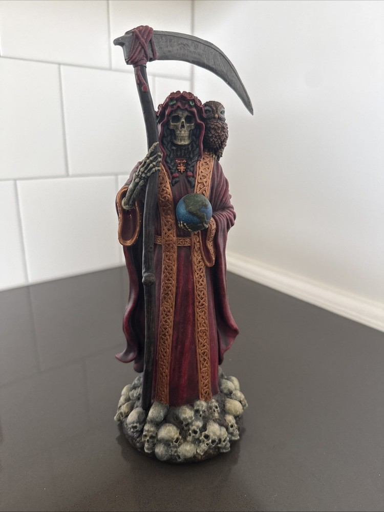 Santa Muerte Red Robe Loaded Statue