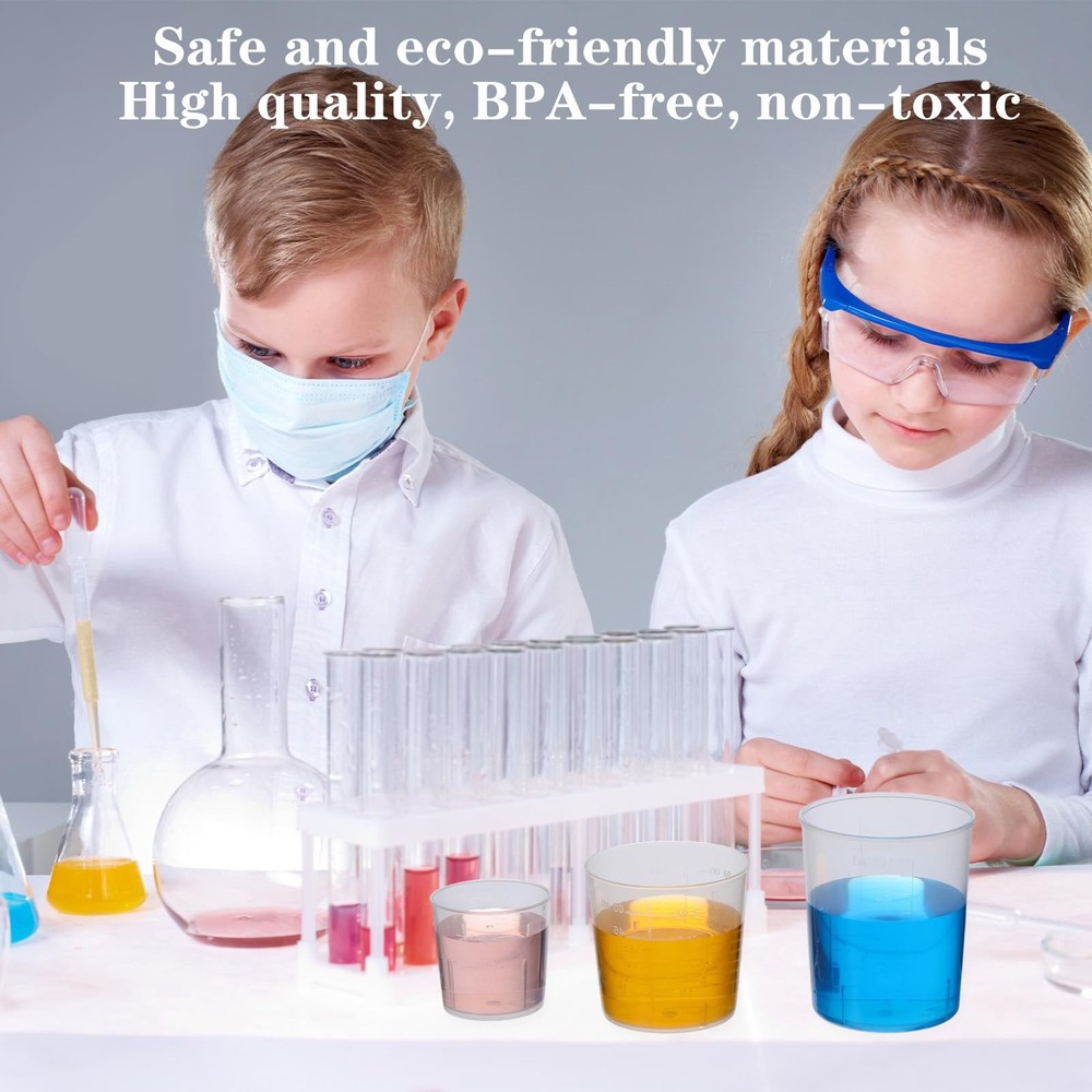 6 Pack Plastic Graduated Cup Set 30ml /60ml(2 oz)/100ml Clear Samll,