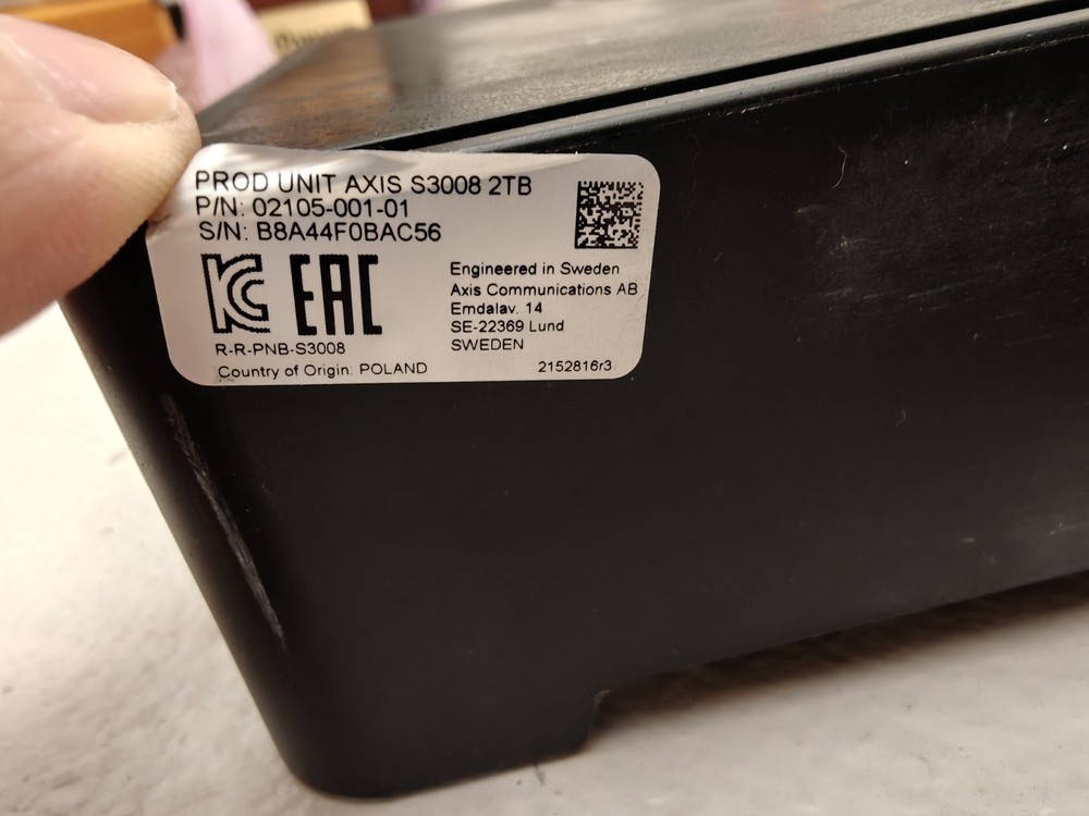 Axis S3008 2TB Network Video Recorder