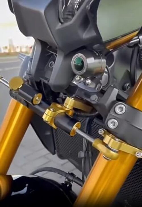 Adjustable Steering Damper Stabilizer with Mount Bracket Compatible with Black