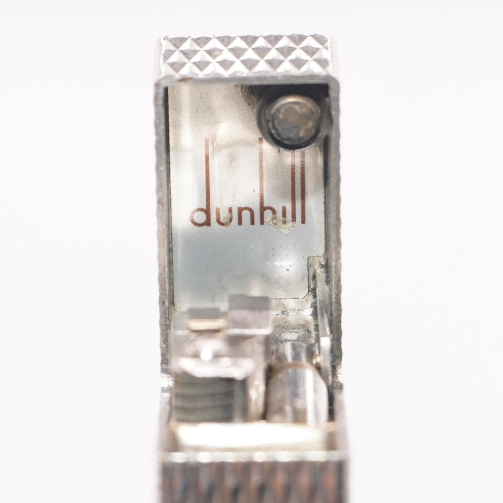 Dunhill Lighter LONGBOY Silver Diamond Pattern _Ultrasonically Cleaned_Working