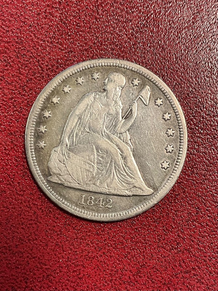 1842 SEATED LIBERTY DOLLAR VF++