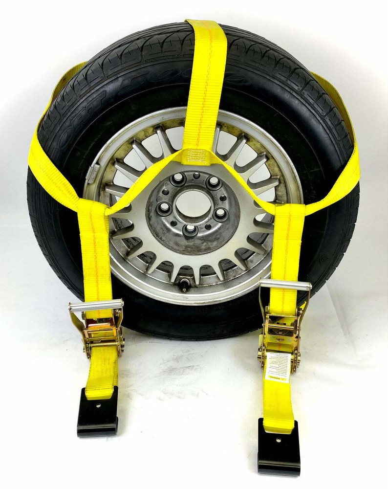 Yellow Side Mount Tire Net Tow Dolly Strap (2 Pack)