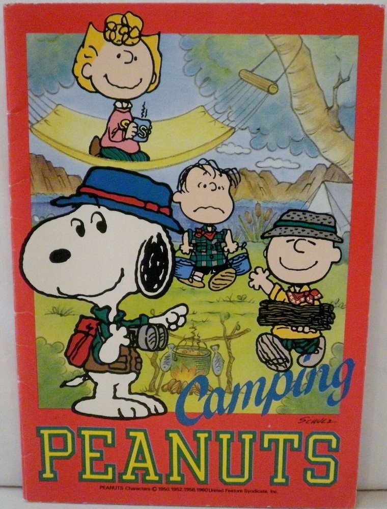 Hallmark Peanuts Camping Lined Stationery Booklet + Extra Sheets & Holder