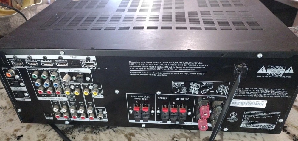Sony STR-DH520 7.1 Multi-Channel Audio Video Stereo Receiver Powers Up Untested
