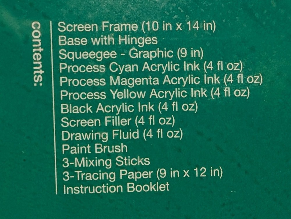 Speedball Introductory Original Screen Printing Kit - #4521 - New & Sealed