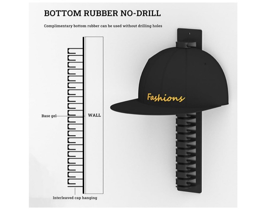 LONGD 3-in-1 Wall Hat Rack Organizer for Closet