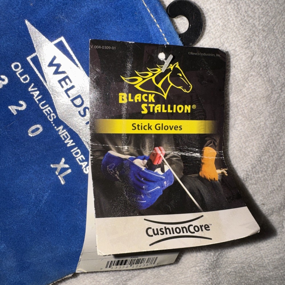 Black Stallion 320 CushionCore Split Cowhide Stick Welding Gloves X-Large