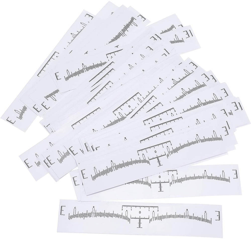 50 PCS Disposable Eyebrow Ruler Eyebrow Sticker Adhesive Eyebrow Microblading