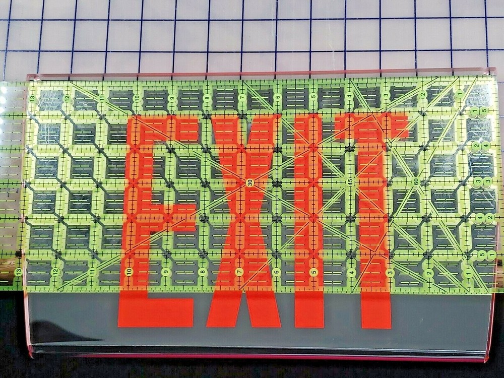 Exit Sign, Recessed, Double Faced, 6" Red Lettering, Mirror Panel - Replacement