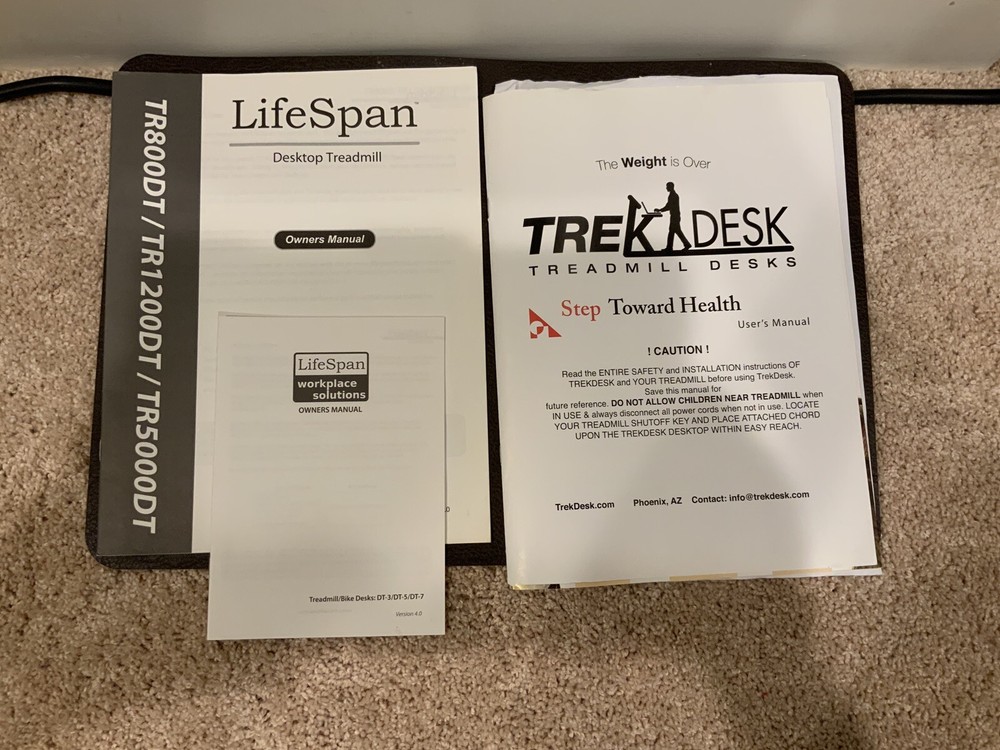 Awesome Trek Desk & Lifespan Walking Treadmill + Attachments Set