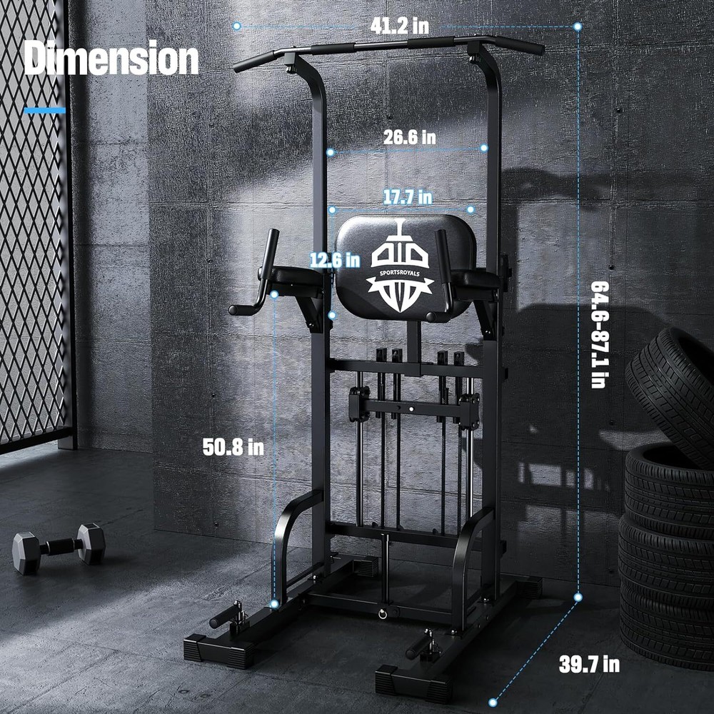 Power Tower Pull Up Dip Station Multi Function Home Gym Strength Training Fitnes