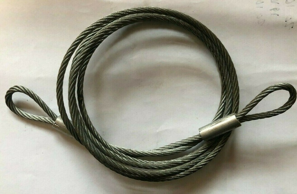3/16 in. x 7 ft. Galvanized Steel Security Cable Wire Rope Double Eye