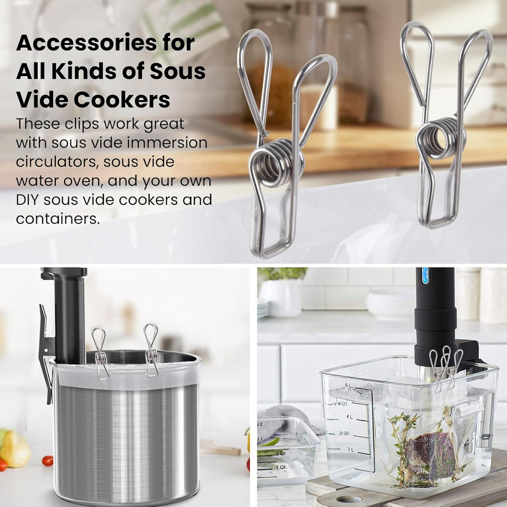 15 Pack Sous Vide Cooking Clips for Immersion Circulator, Sous Vide Weights Clam