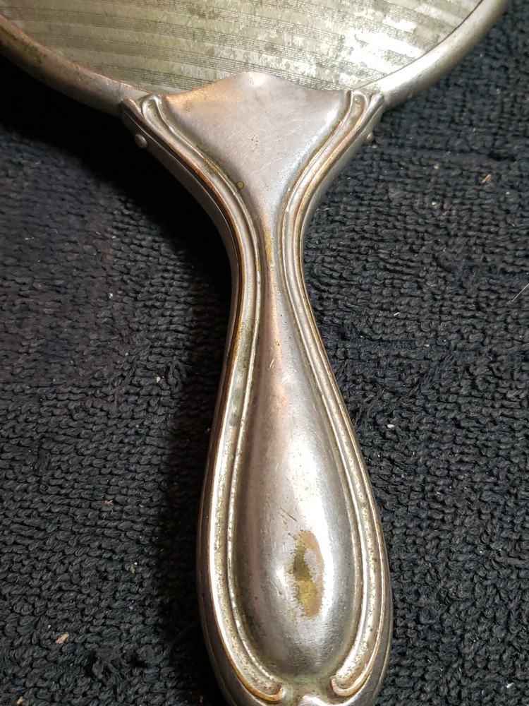 Antique "G.SILVER" Smooth handheld Vanity MIRROR