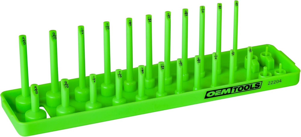 22204 Deep SAE Socket Organizer, Magnetic Socket Organizer with Secure Grip 1/4