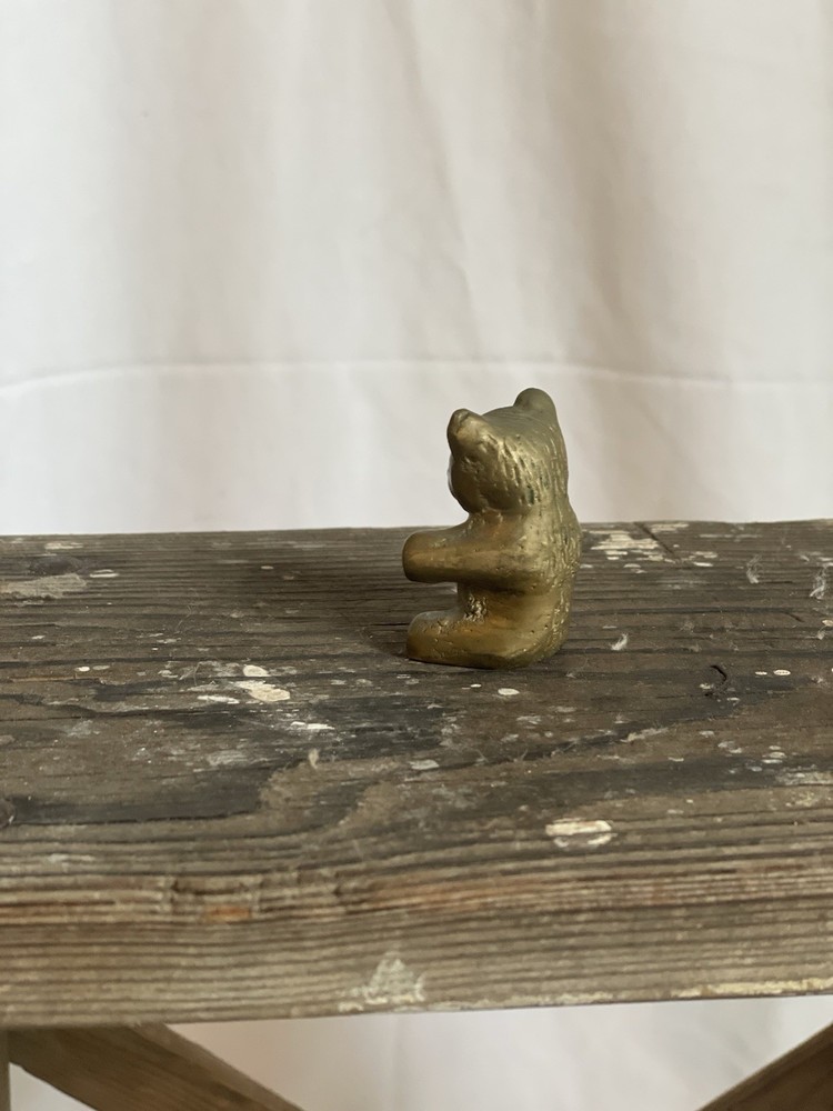 Miniature Vintage Brass Teddy Bear