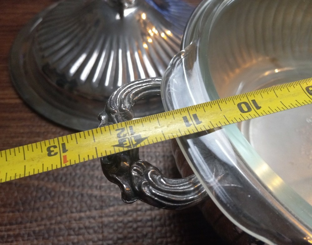 Vintage LEONARD SILVERPLATE COVERED LIDDED SERVING CASSEROLE DISH ORNATE