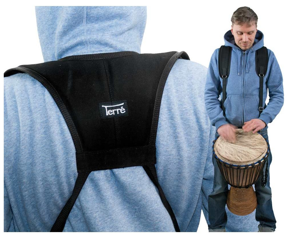 Djembe belt Deluxe schwarz, Djembe Backpack