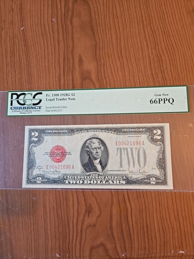 1928G Two Dollar Note Red Series High Grade  66 PPQ
