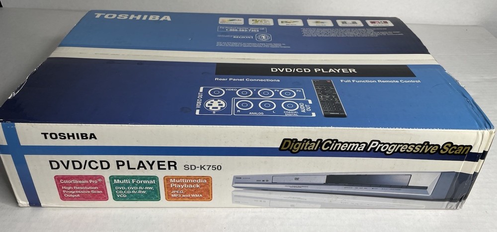 Toshiba (SD-K750) DVD & CD Player MULTI FORMAT & PLAYBACK & WIRELESS REMOTE