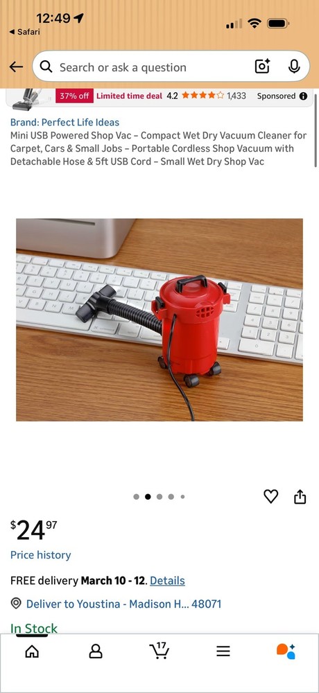Mini Usb Powered Shop Vac For Desk