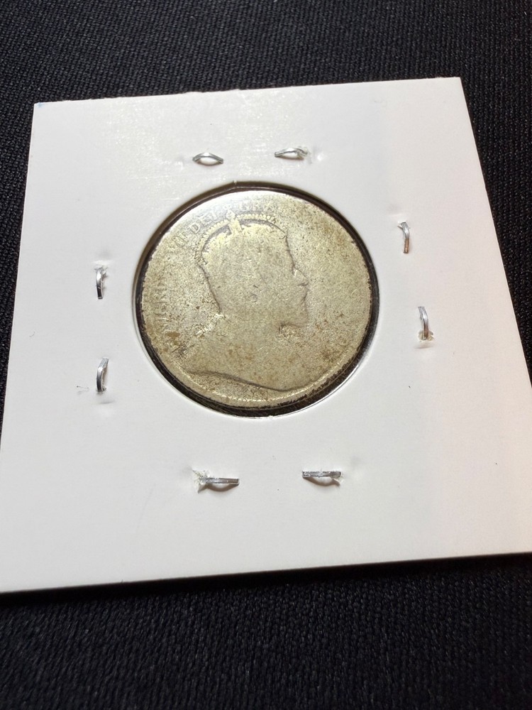 1907 Canada Silver 25 Cents Coin