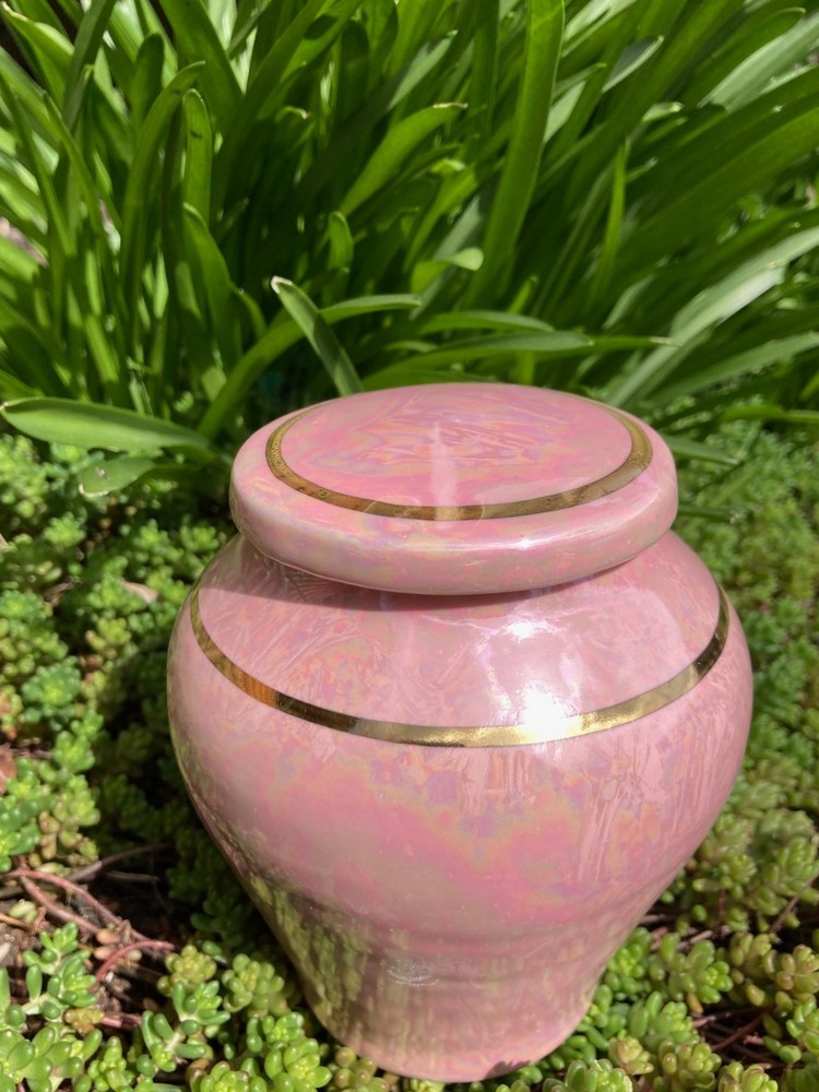 Handmade Ceramic Cremation Urn in Ruby Red, small size for pet ashes, 50 ci