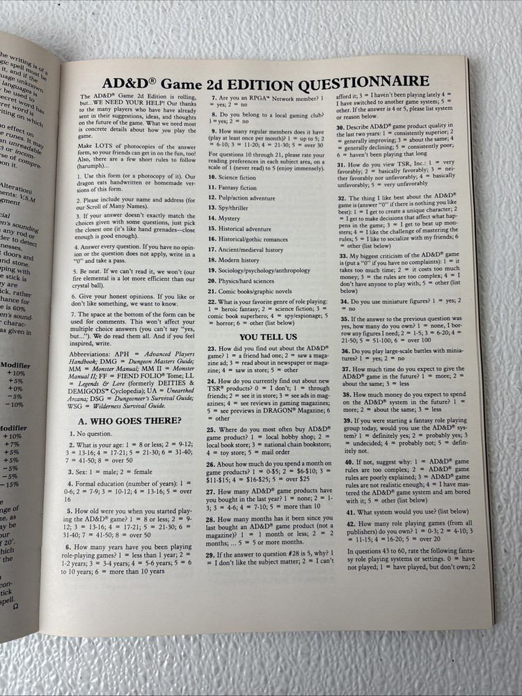 TSR: Dragon Magazine: Issue • #124 With Questionaire