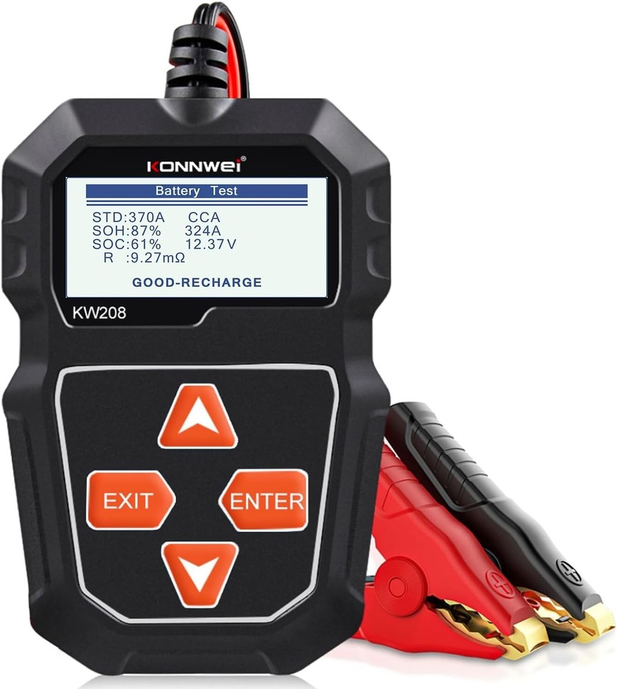 Compact Multi-Function 12V Battery Tester: Starter & Charging System Testing
