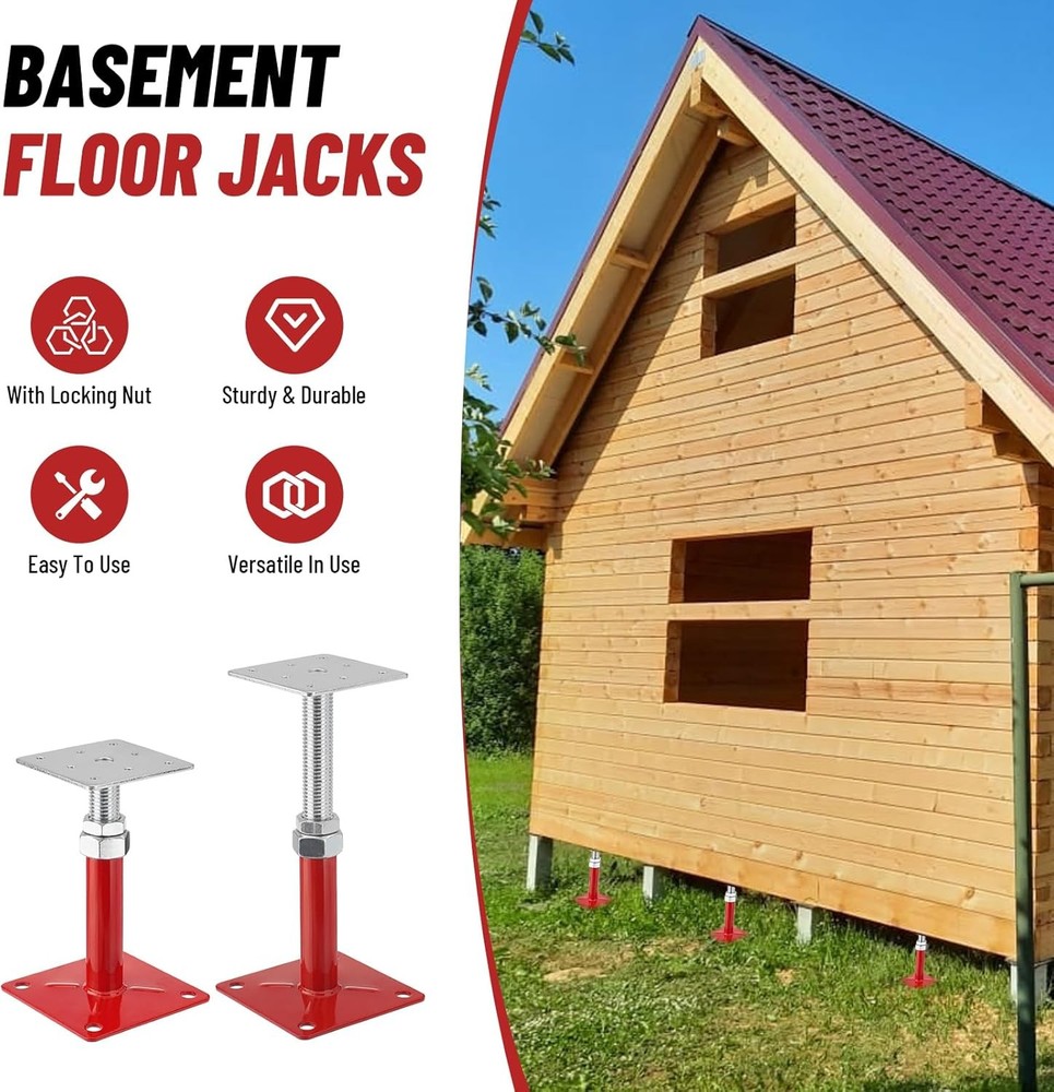 8 Pack House Jacks Adjustable 5''-8'' for Leveling Floor Jack Post Floor Jack