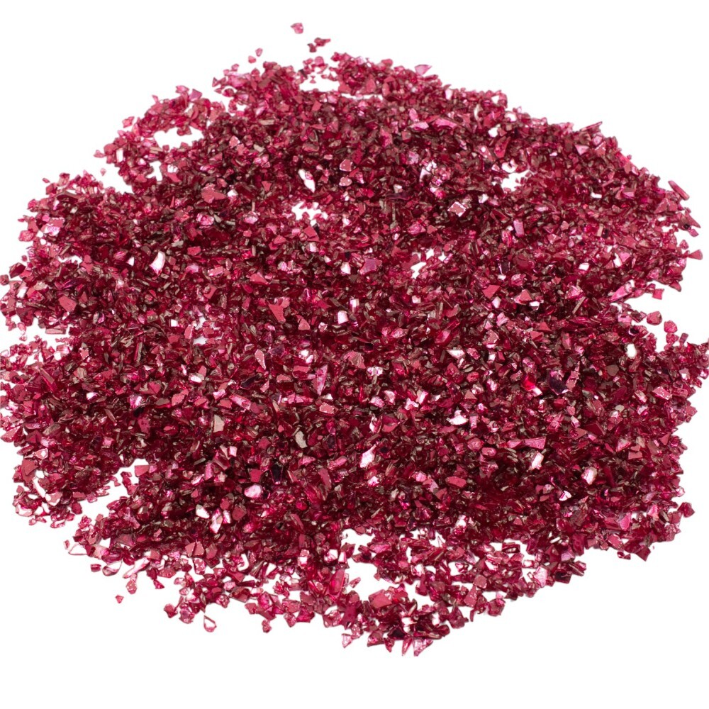 Ruby Red Reflective Crushed Glass - 8 ounces - Ships from the USA