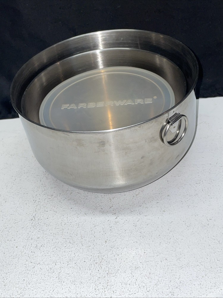 VTG 3pc Farberware Bowl Stainless Thumb Ring MixingNesting Serve