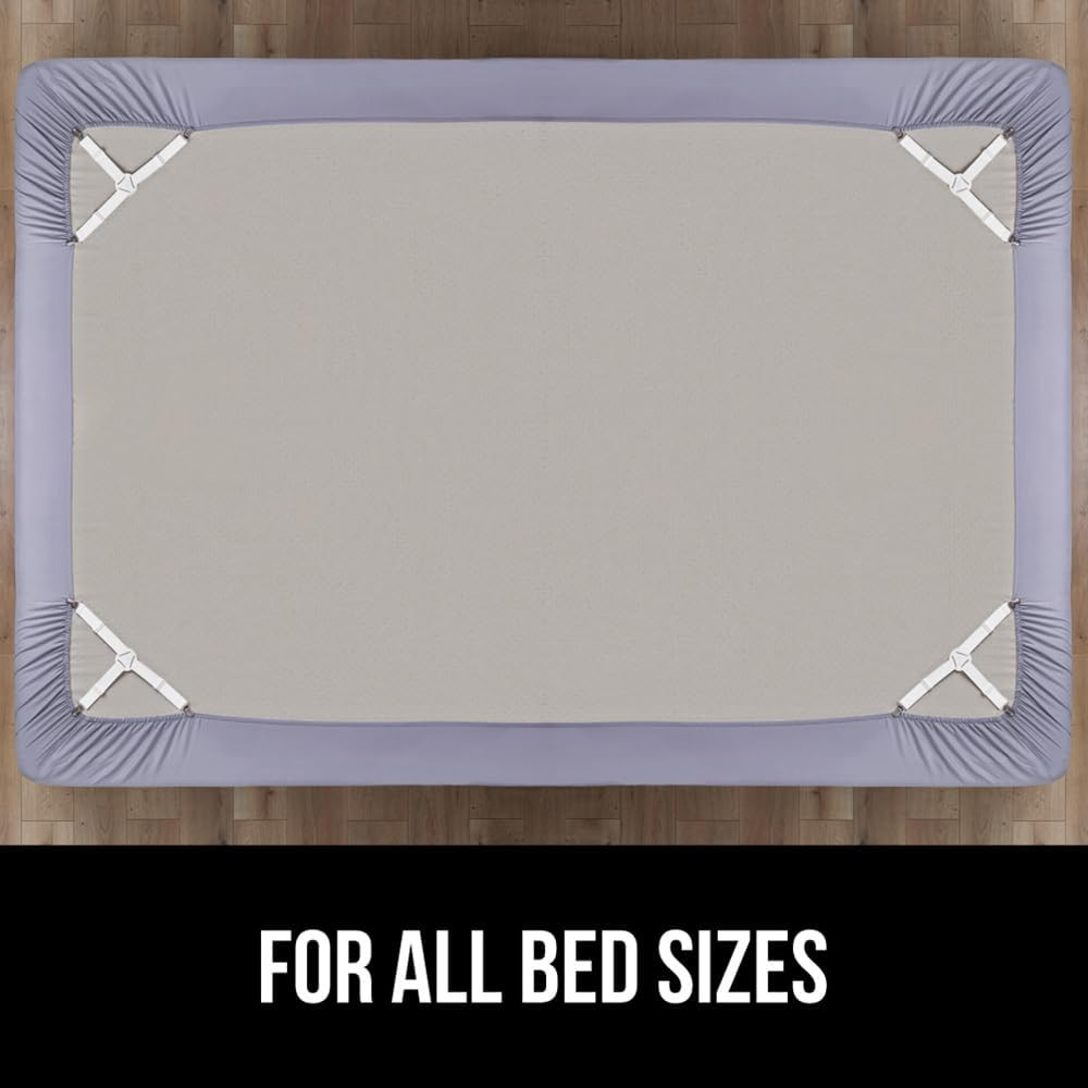GORILLA GRIP Patent Pending Bed Sheet Holders, Adjustable Elastic Fasteners with