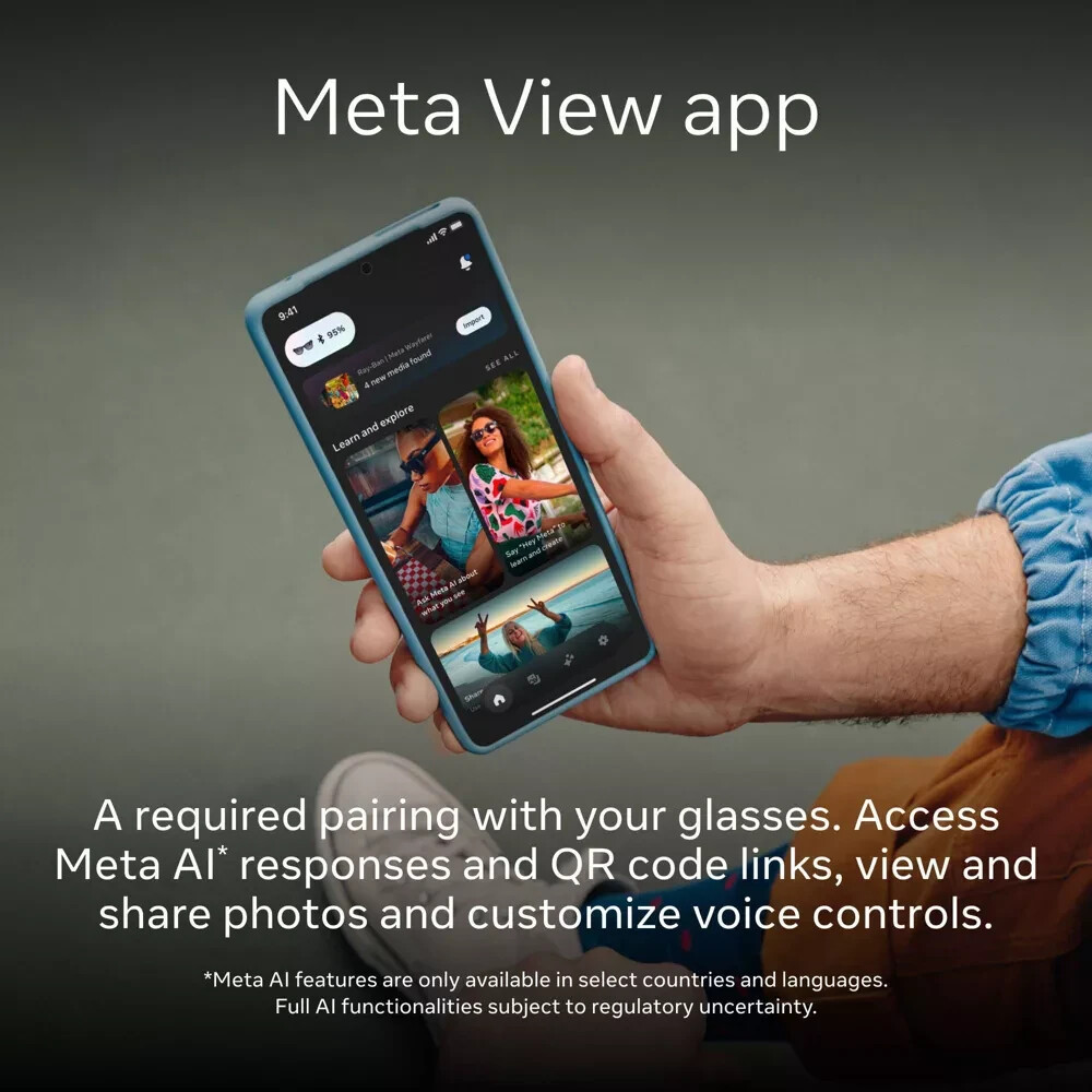 Ray-Ban Meta Wayfarer - LARGE - Matte Black / Gradient Graphite Polarized