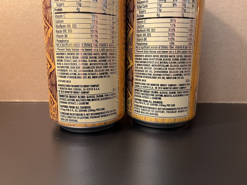 Monster Energy Java Salted Caramel Full 15oz Can Old 160mg Caffeine Version