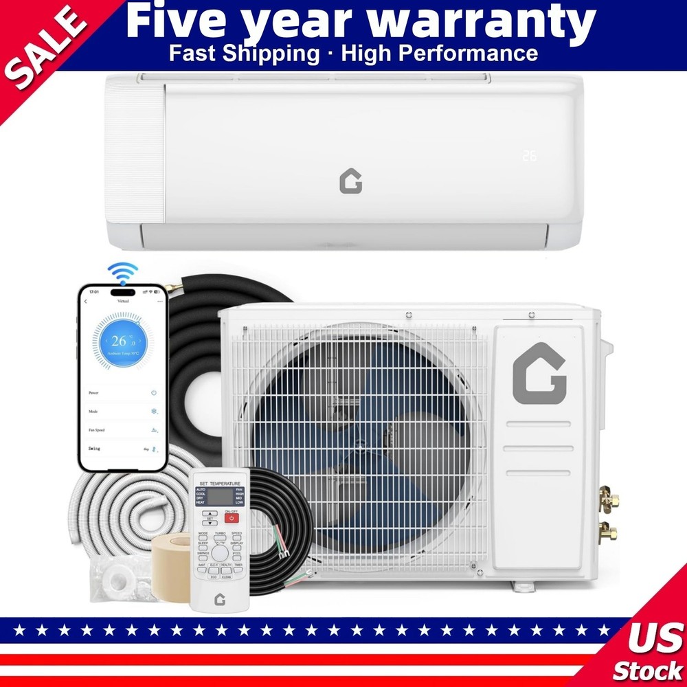 24000 BTU Mini Split Air Conditioner Heat Pump 230V Heating & Cooling System