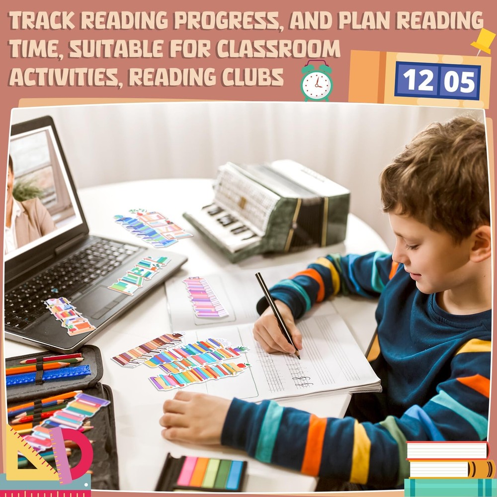 150 Pcs Book Tracker Bookmarks - Double-Sided Page Markers for Readers