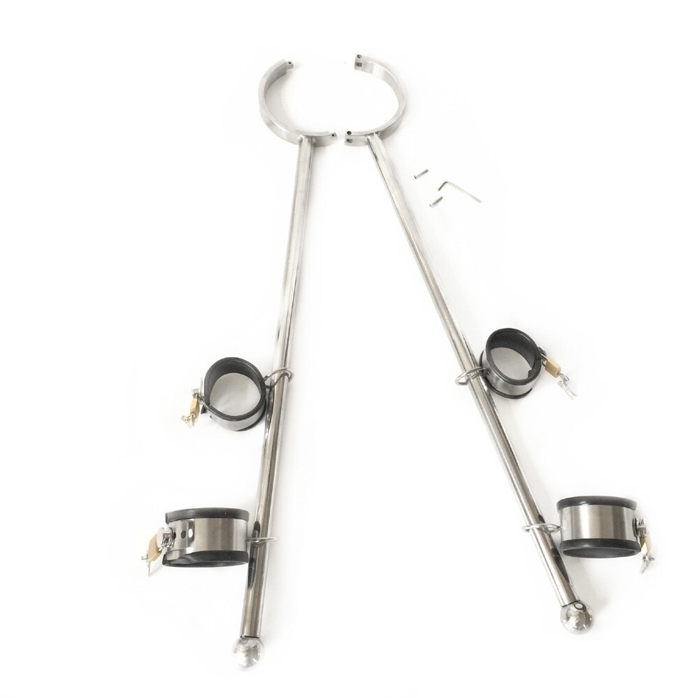 Slave Rack Frame Luxury Spreader Bar Restraint Bondage Hand Ankle Cuffs Collar