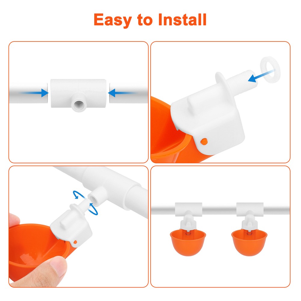 5 PCS Automatic Water Cups Poultry Drinker Waterer Chicken Ducks Quail Drinking