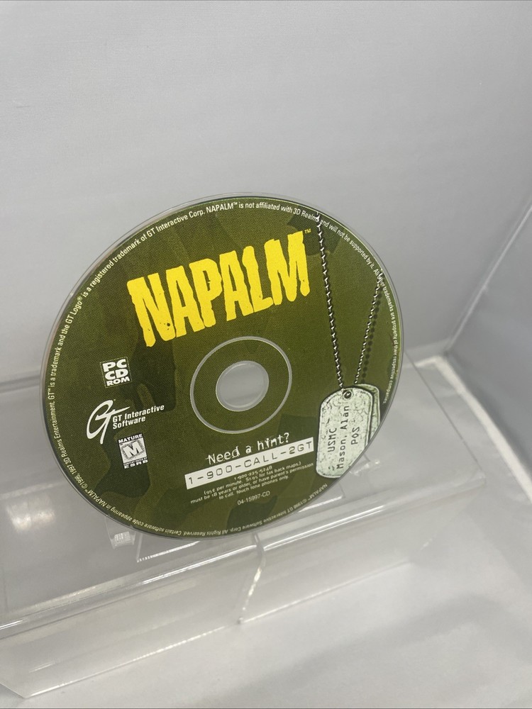 Napalm 3D Shooter PC CD ROM Game, 1998 GT Interactive Software