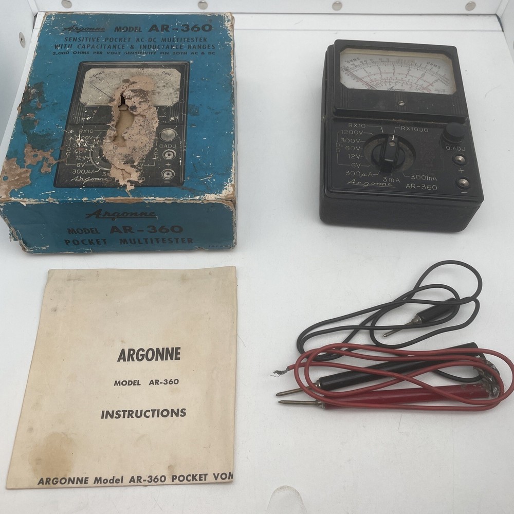 VTG Argonne Model AR-360 Multitester Gauge UNTESTED with Box Instructions
