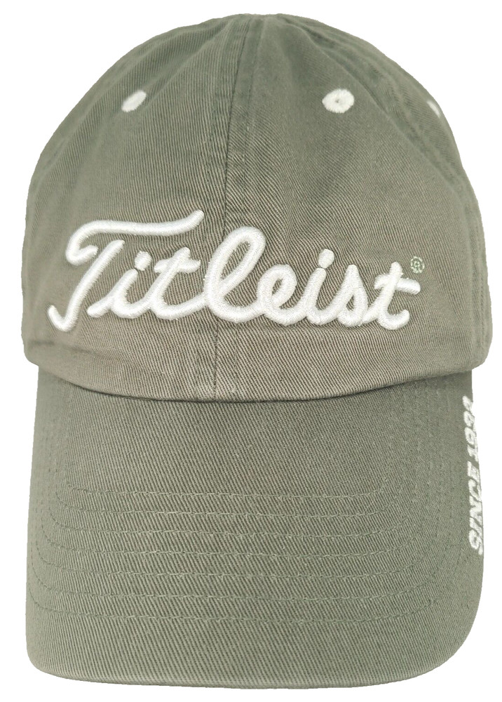 Titleist Hat Golf Strapback Cap Olive Green Relaxed-Fit Adjustable