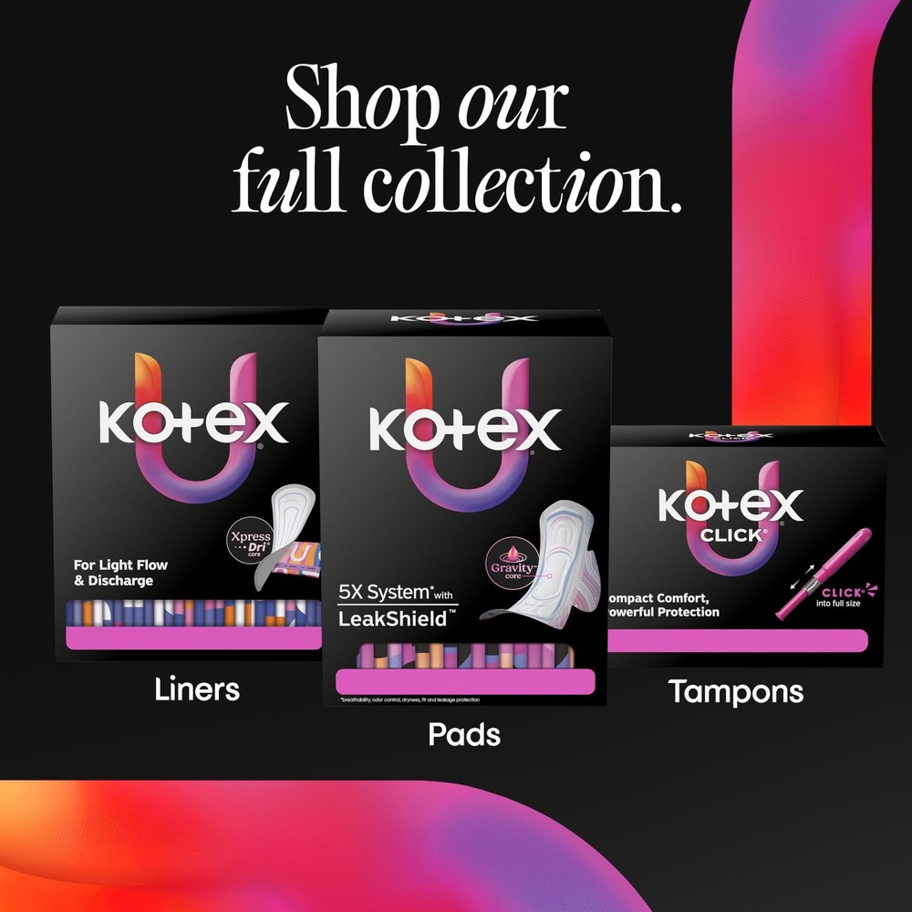 Kotex Daily Wrapped Liners, Light Absorbency, Thin, 162 Count (Packaging May ...