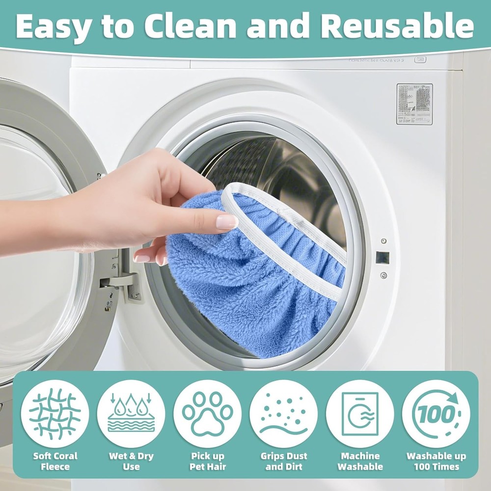 Reusable Mop Pads Compatible with Swiffer Sweeper Mop, Microfiber Dry Sweeping C