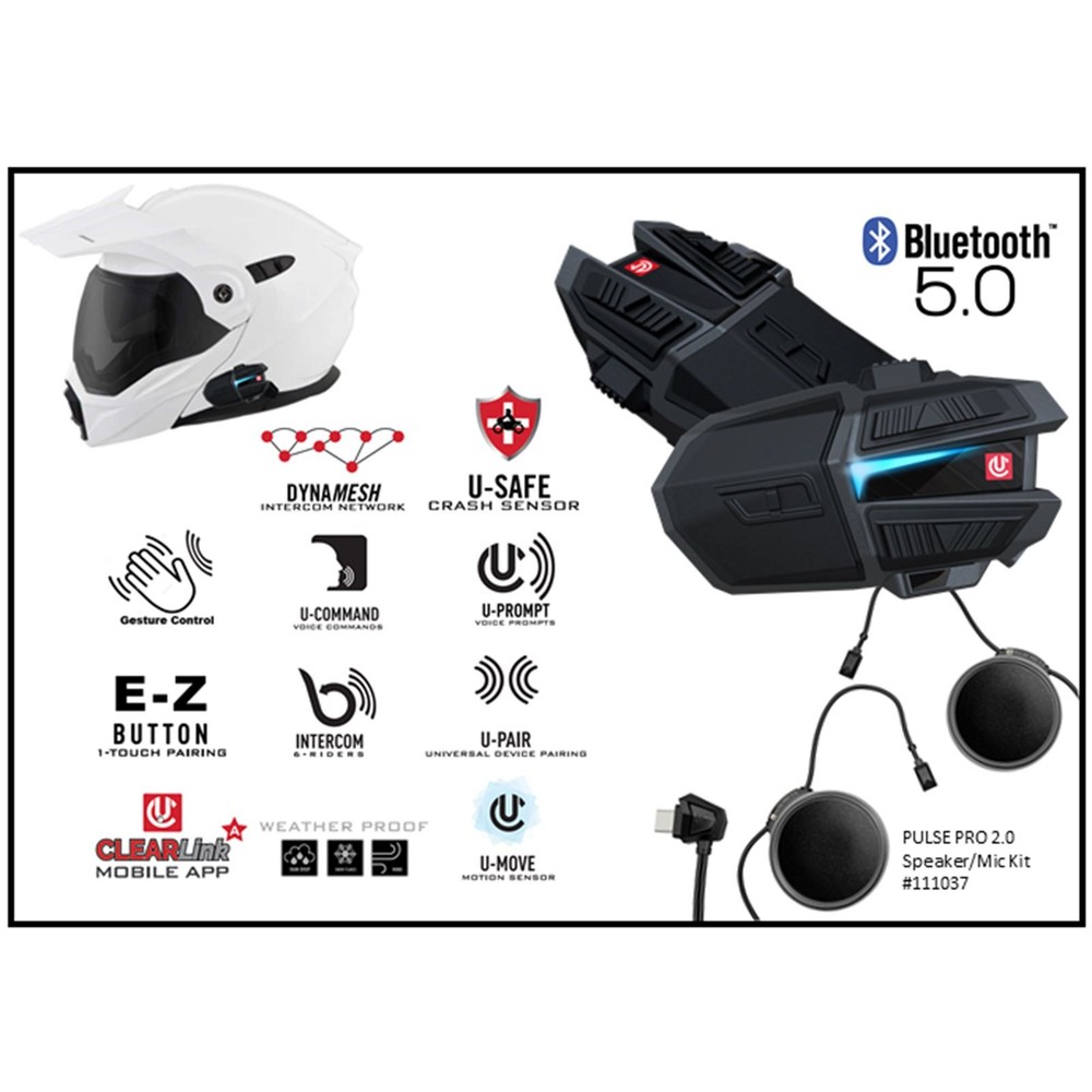 UClear Motion Infinity Bluetooth Helmet Audio System - Dual Kit 180511